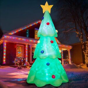 GIANT 9 Ft LED Inflatable Christmas Tree Multicolor Lights Up Yard Decor NEW